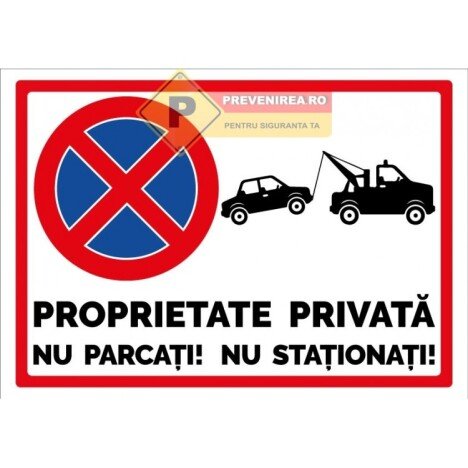 Indicator proprietate privata nu parcati