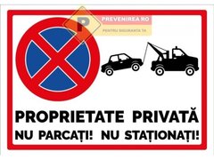 Indicator proprietate privata nu parcati