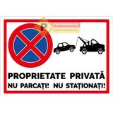 Indicator proprietate privata nu parcati